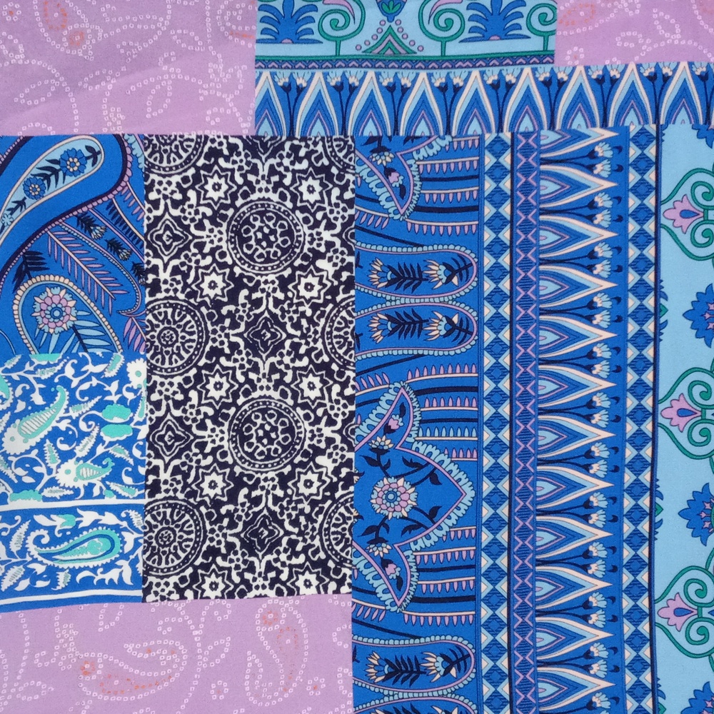 🆕️ 💜HTF Alice & Trixie💜 - Blue/Purple Floral Faux Wrap Halter Neck Silk Dress - Picture 4 of 14